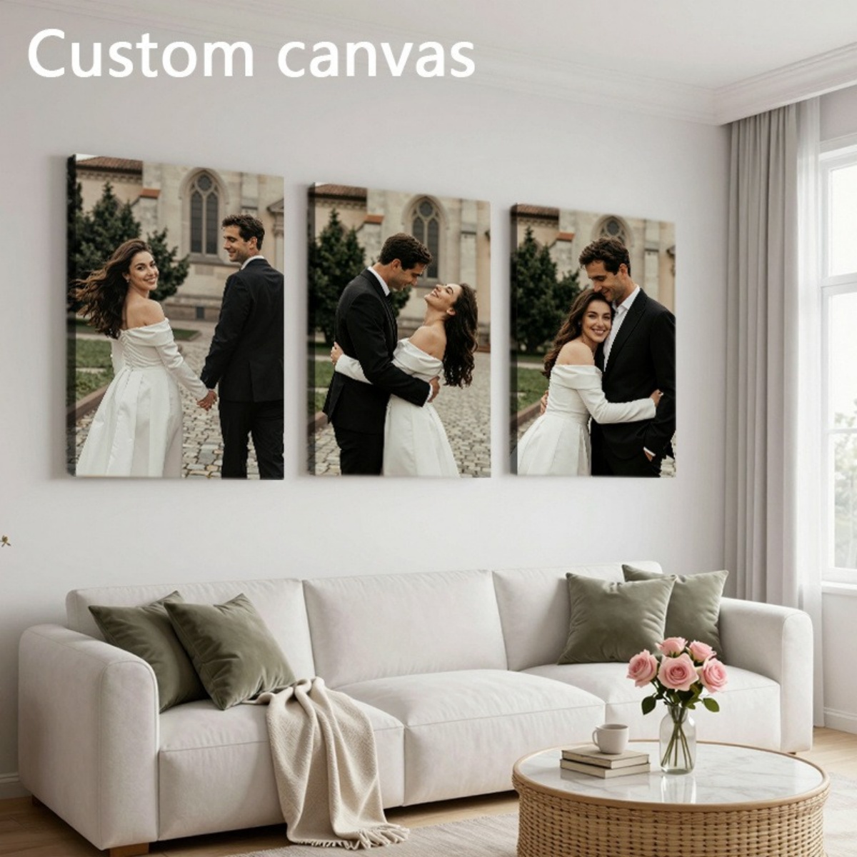 Set of 3 Custom Photo Canvas P - Sewing Custom review and price