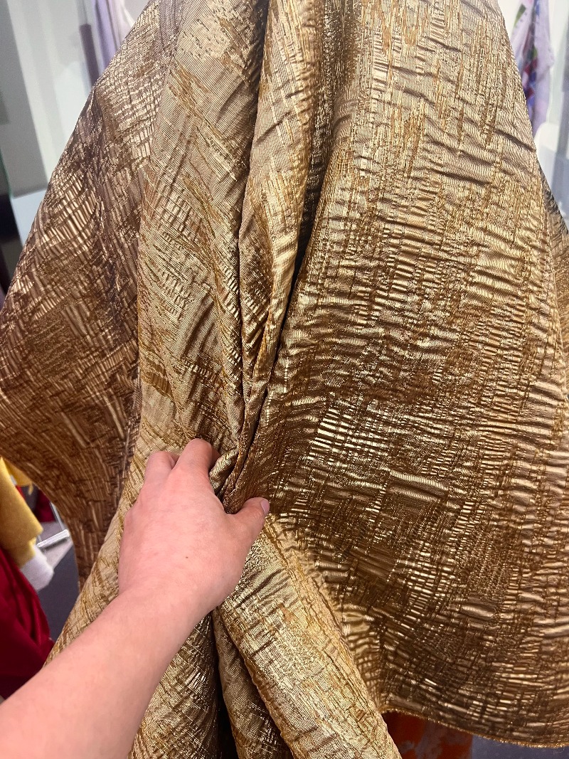 Bronze Brown Textured Irregula - Vintage Sewing Textile review and price